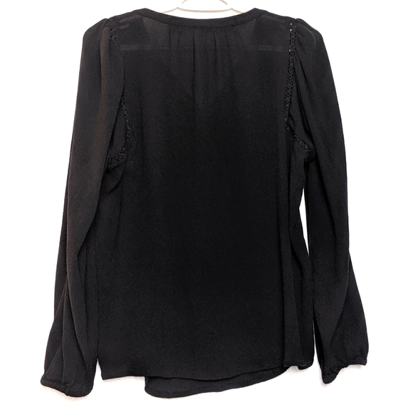 GAP black peasant style long sleeve top size S - Picture 2 of 5